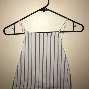 black and white striped crop top